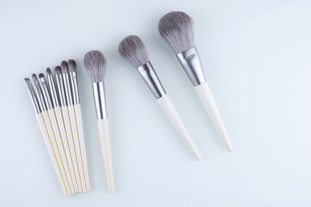 白色背景上的专业化妆刷图片下载
