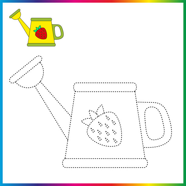 花瓶连点和涂色页图片下载