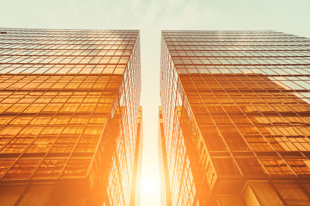 俯瞰香港的商业楼宇图片下载