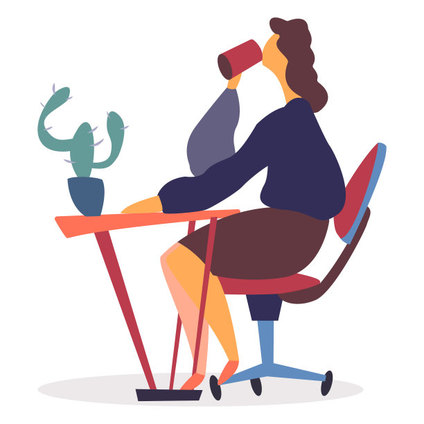 在办公室喝咖啡的女人图片下载