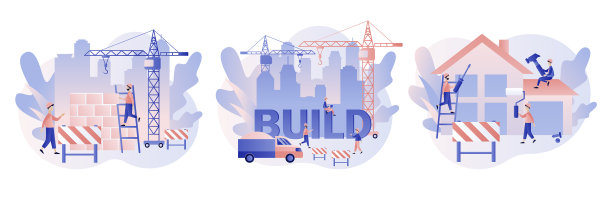 建造和家居维修概念现代建筑图片下载