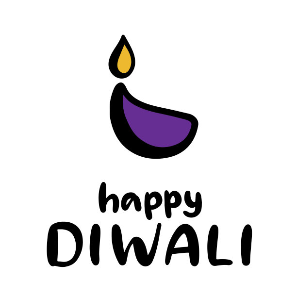 排灯节快乐书法矢量插图。庆祝印度传统节日的节日。用蜡烛火焰刻字。图片下载