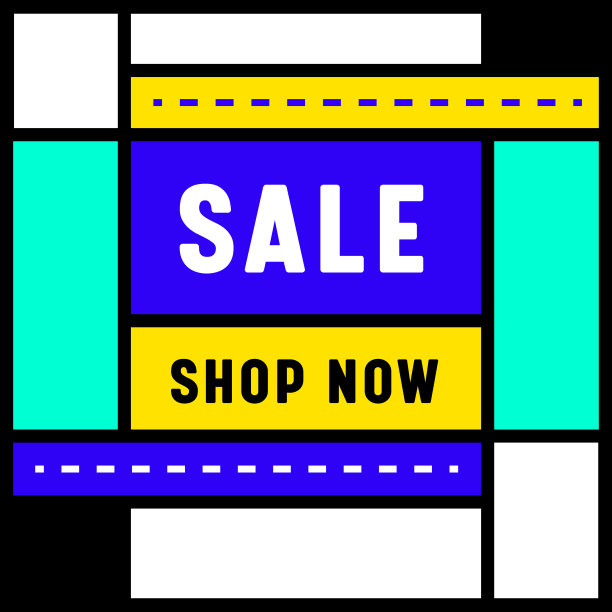 复古旗帜的品牌模板与抽象彩色几何设计购物或商店折扣和销售图片下载