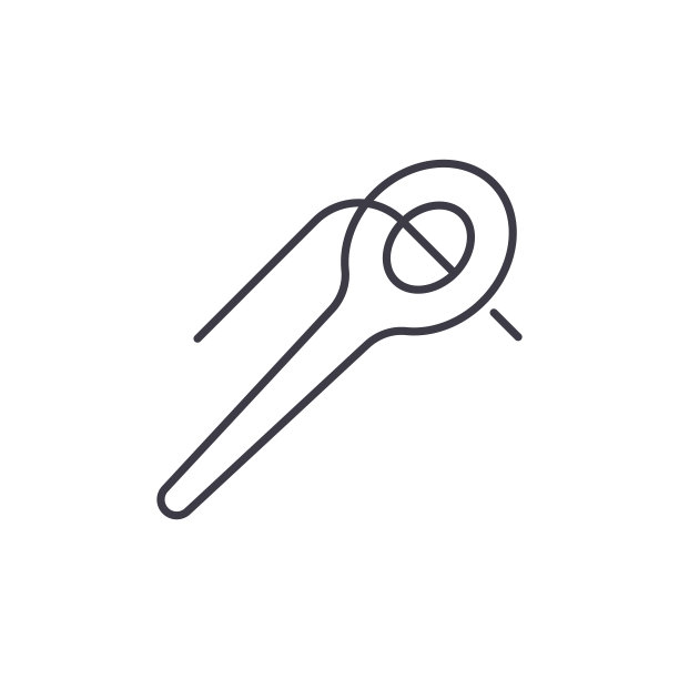 缝纫针图标，线性孤立的插图，细线矢量，网页设计标志，轮廓概念符号与可编辑的笔画在白色的背景。图片下载