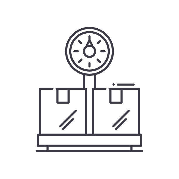 航运重量图标，线性孤立的插图，细线矢量，网页设计标志，轮廓概念符号与可编辑的白色背景笔触。图片下载