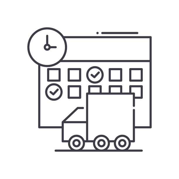 计划交付图标，线性孤立的插图，细线矢量，网页设计标志，大纲概念符号与可编辑的笔触在白色的背景。图片下载