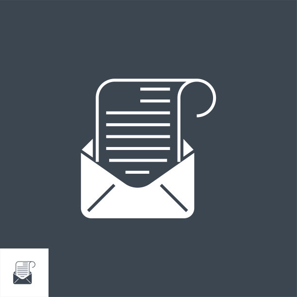 邮件相关的矢量字形图标。图片下载