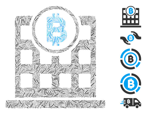 孵化拼贴比特币办公室图标图片下载