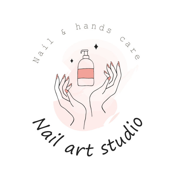 美甲艺术工作室标志模板。现代设计的美甲和足疗沙龙。图片下载