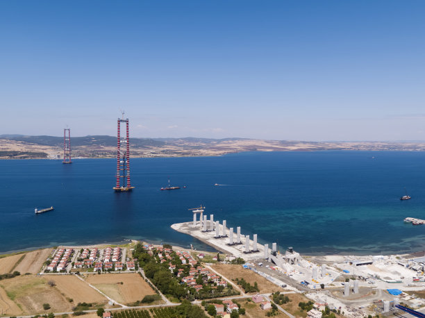 1915年Canakkale桥的建造图片下载