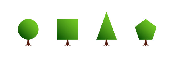 青树的标志。向量图标的集合。图片下载