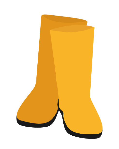 黄色橡胶靴隔离在白色背景。秋天的鞋子。矢量插图。您的设计元素图片下载