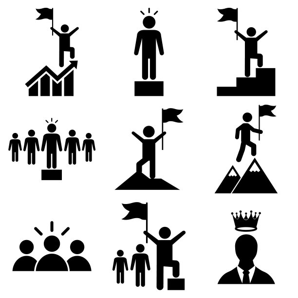 领导图标，标志孤立在白色背景图片下载