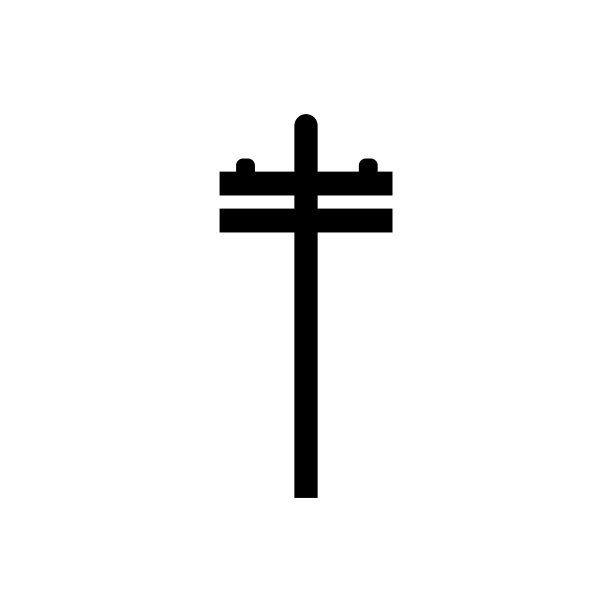 白色背景上的电力线图标logo图片下载