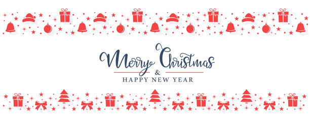 圣诞节的红色标志被随机安排在白色的背景上图片下载