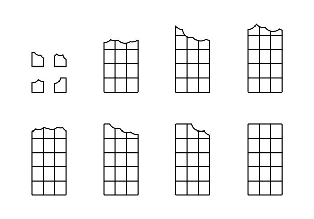 咬巧克力棒。线性图标设置图片下载