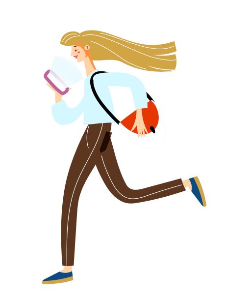 女孩走路时被电话分心。年轻女子走了，手里拿着智能手机。在线社交网络生活方式矢量插图。时髦的学生，白色背景的设备图片下载