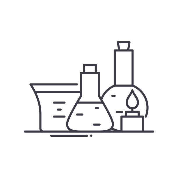 化工设备图标，线性孤立的插图，细线矢量，网页设计标志，轮廓概念符号与可编辑的笔画在白色的背景。图片下载