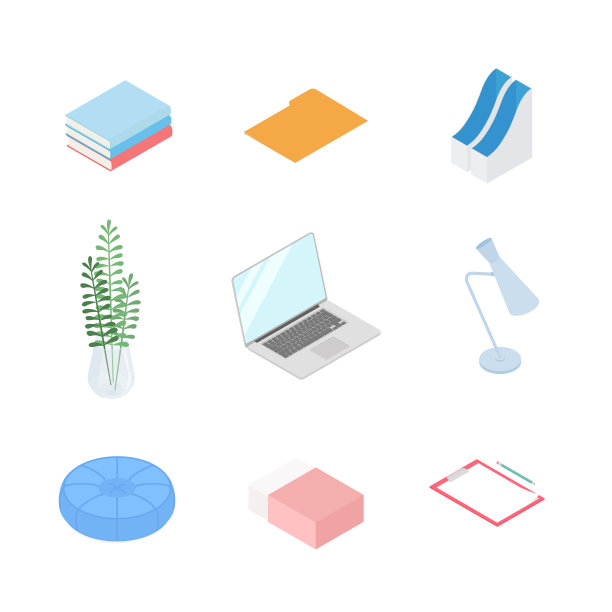 办公用品和笔记本电脑图片下载