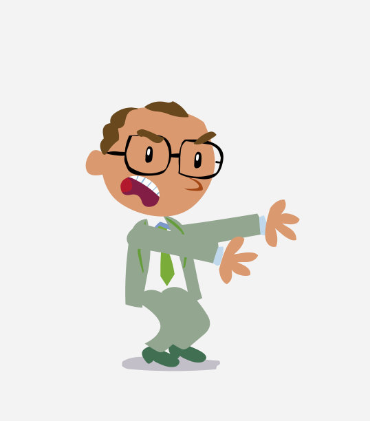 非常生气的卡通人物商人指着旁边的东西图片下载