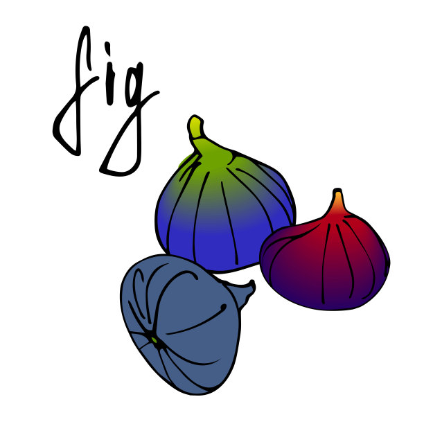 一组无花果果实和题字图片下载