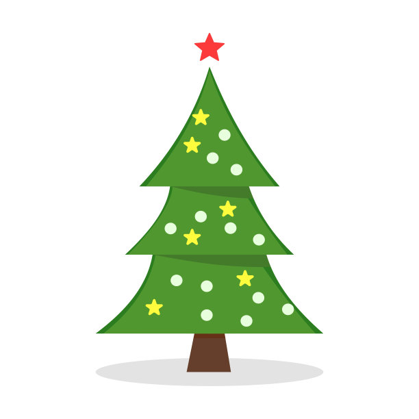 圣诞树。孤立的背景。矢量图图片下载