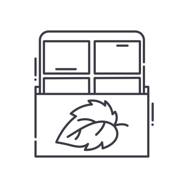 口香糖图标，线性孤立的插图，细线矢量，网页设计标志，轮廓概念符号与可编辑的白色背景上的描边。图片下载