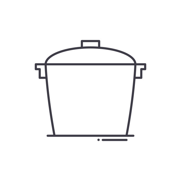 壶概念图标，线性孤立的插图，细线矢量，网页设计标志，轮廓概念符号与可编辑的笔画在白色的背景。图片下载