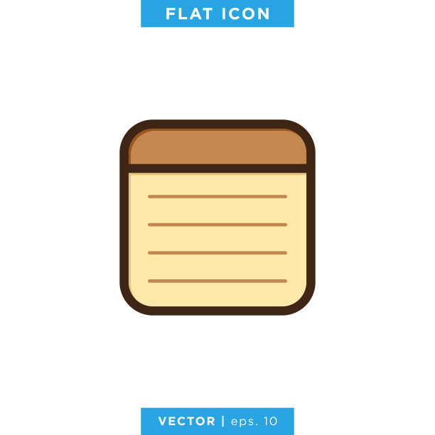 记事本图标矢量股票插图设计模板。图片下载