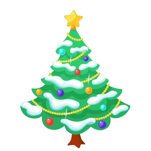 矢量圣诞树孤立在白色背景图片下载