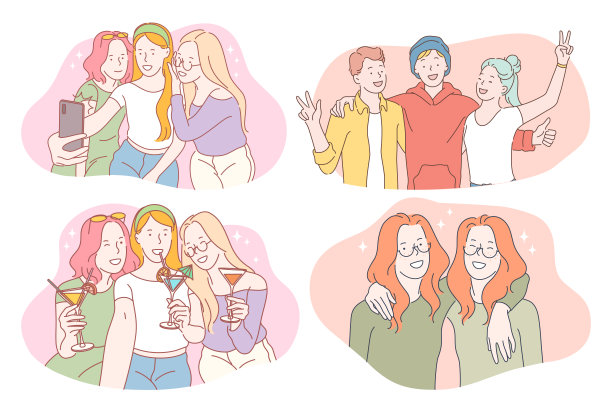 聚会，友谊，朋友，有乐趣，庆祝，节日的概念图片下载