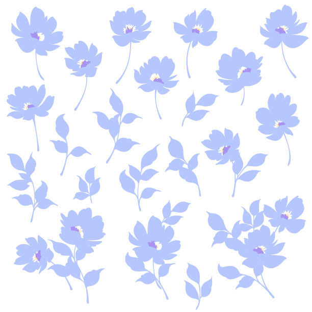 美丽的花朵插画素材集，图片下载