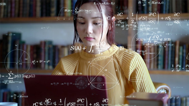 在实验室学习的年轻女孩。科学技术的概念。图片下载