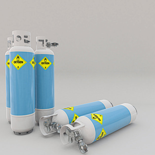 氧气罐隔离在白色图片下载
