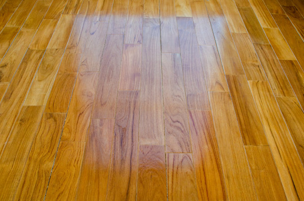 清漆柚木棕色镶木地板图片下载