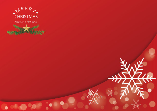 圣诞贺卡红色背景与雪花和轻Bogeh图片下载