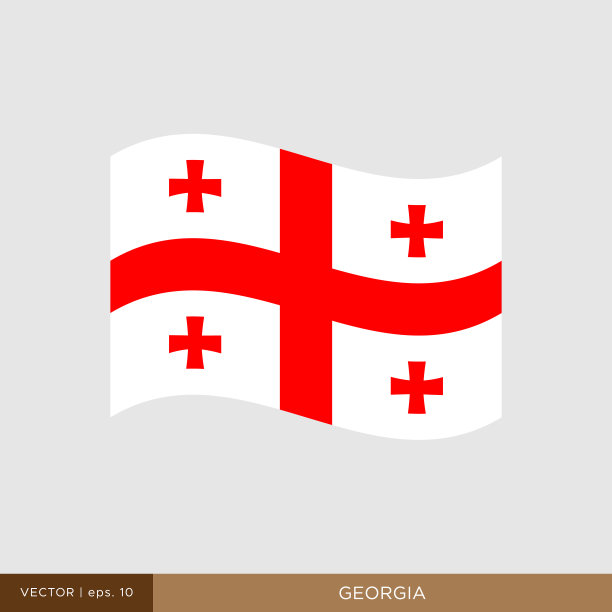 旗帜格鲁吉亚矢量股票插图设计模板。图片下载