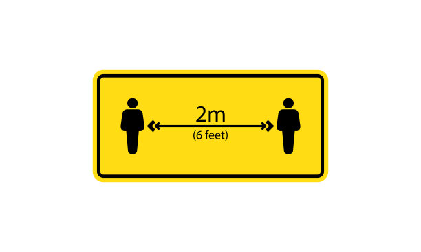 社会距离图标。保持距离6英尺标志。矢量在孤立的白色背景。每股收益10图片下载