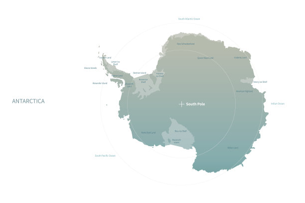 南极的地图。详细的大陆国家地图。图片下载