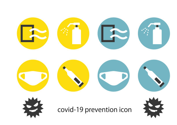 COVID-19预防图标集图片下载