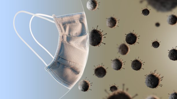 冠状病毒被口罩阻断图片下载