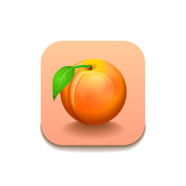 橙色桃子食品水果标志向量符号图标设计风格图片下载