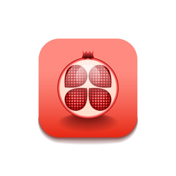 红石榴石食品水果标志向量符号图标设计风格图片下载