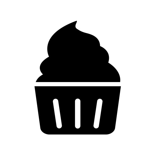 松饼图标，标志孤立在白色背景图片下载