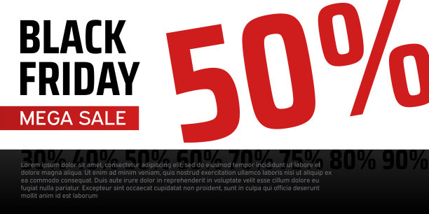黑色星期五大型销售矢量横幅。特价销售模板。概念海报，卡片，传单，横幅。购物促销。商店的标签。黑色星期五广告概念图片下载