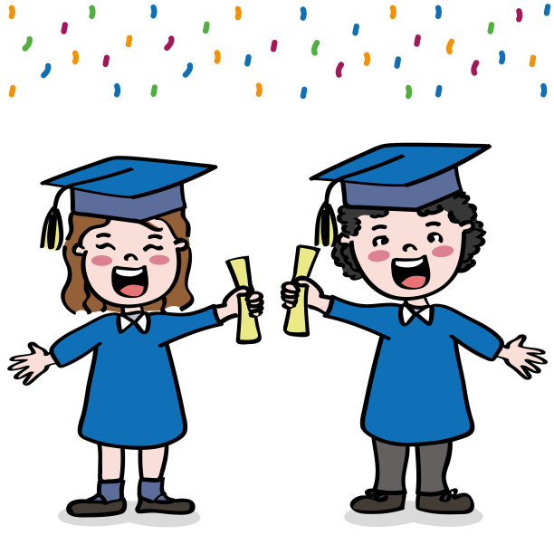 孩子们带着证书毕业图片下载