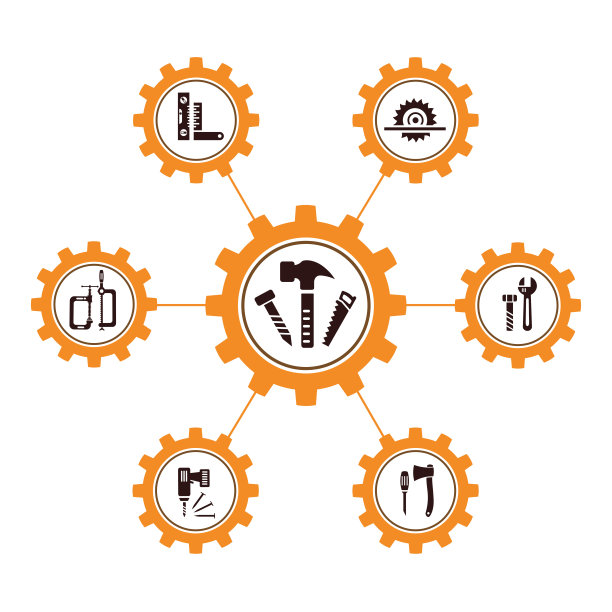 一套矢量插图的图标，建筑工具维修，安装和维护公寓和住宅处所，装修和建筑工程。图片下载