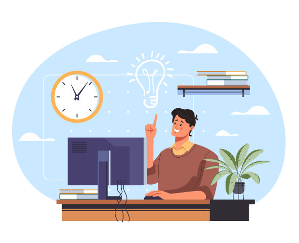 商务人士，办公室职员，具有良好的理念。矢量平面卡通图形设计插图图片下载