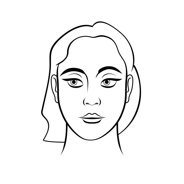 美丽女人脸部肖像化妆化妆矢量插画图片下载