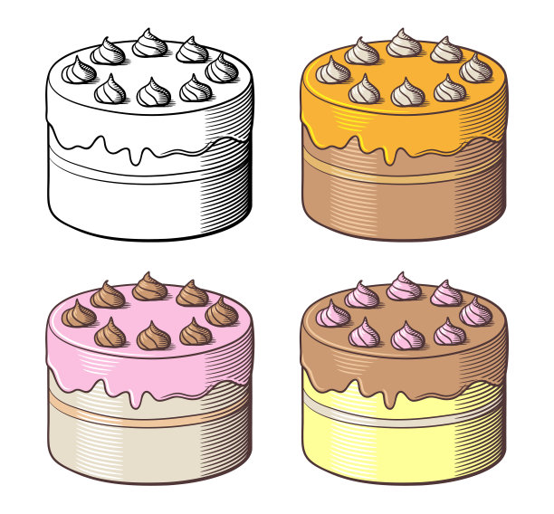 用奶油装饰的甜蜜美味的蛋糕图片下载